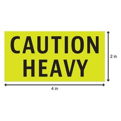 Caution Heavy Labels (4 x 2 inch, Fluorescent Yellow – 900 Labels) Warning He…