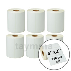 4”x2” Direct Thermal Shipping Labels for For Zebra & Rollo 750 Labels Per Roll