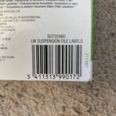 DYMO 50 x 12 mm Authentic LabelWriter Suspension File 220 Labels