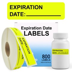 Expiration Date Stickers, 800 Fluoro Yellow Write-On Labels, 0.5″ x 1.5″ (12m…