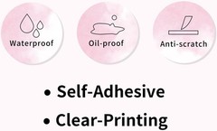 Thermal Label,2 Inch Pink Watercolor Round Thermal Printer Stickers,Self-Adhe…