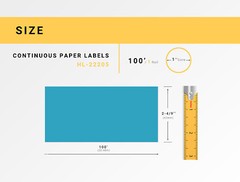 Non-OEM Fits BROTHER DK-2205 BLUE Continuous Labels – (50) Rolls of 100′