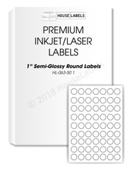 37,800 labels (600 sheets) 1” inch Circle Round White Glossy Finish