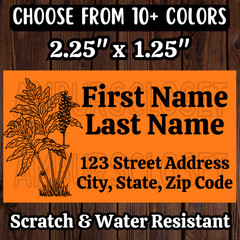 50 RETURN ADDRESS MAILING LABELS 2.25″×1.25 ENVELOPE STICKERS BOHO PLANTS GARDEN