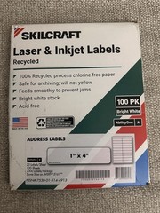 Skilcraft Laser & Inkjet Labels 1×4 Inch 100 Sheets 2000 Address Labels