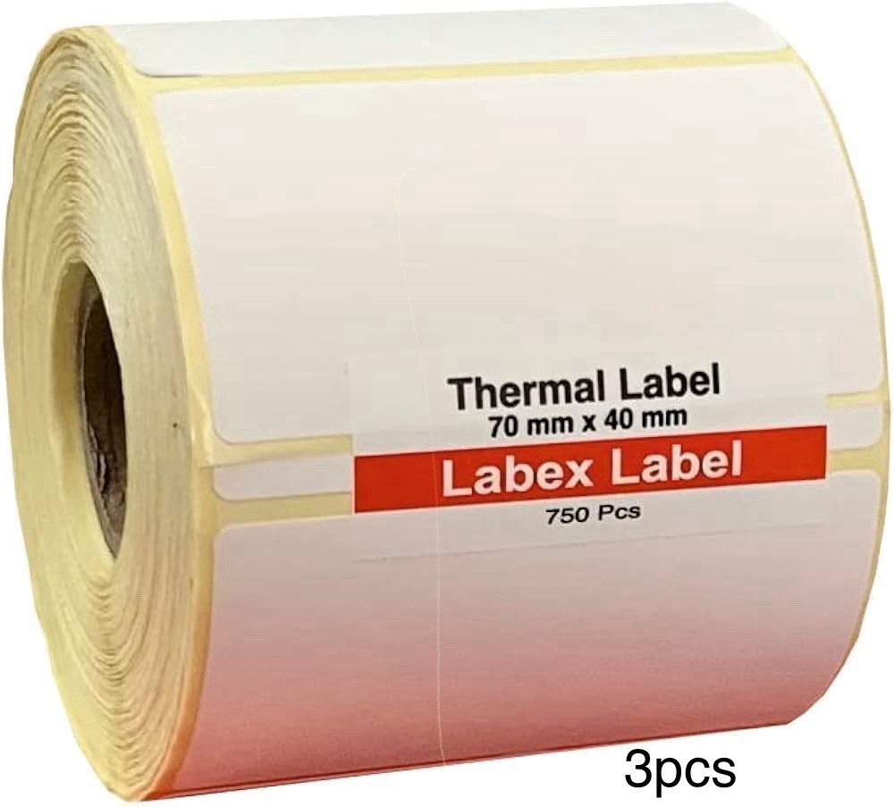 2,250pcs 70x40mm Blank White Thermal Label,Printer Barcoe Label 3Roll x750pcs