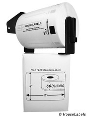 Non-OEM Fits BROTHER DK-1240 Labels (4″ x 2″) – (1) Roll of 600 + (1) FRAME