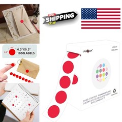 Color Coding Dot Labels 1/2 Inch Red Stickers 1000 Count for Organizing Supplies