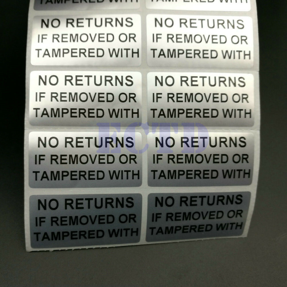 600PCS Void Stickers Tamper Proof Security Seal NO RETURNS IF REMOVED Silver