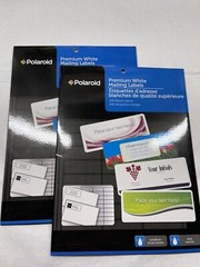 NIB 2 Pack- Polaroid 240 Premium White Mailing Labels Ink Jet Printers 480 Total