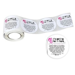 Freshie Care Instruction Card Sticker It’s Getting Hot in Here Round | 200 pc…