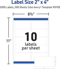 Printable Shipping Labels 2 x 4 Inch Customizable Stickers