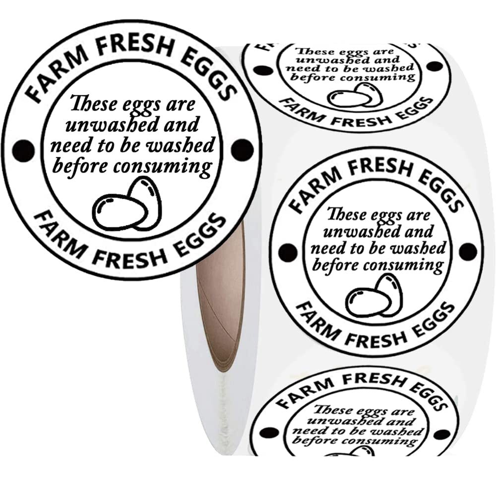 500 Pcs 2 Inch Farm Fresh Eggs Carton Labels Round Farm Fresh Stickers