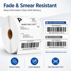 4×6 (102 mm x 152 mm) Shipping Labels 500 Labels/Roll Perforated for Zebra 3Roll