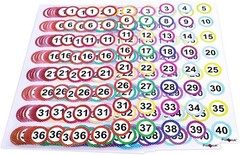 Number Labels Stickers 1 Inch Round 1-40 Polka Dot 520 Pcs Colorful Labels Stick