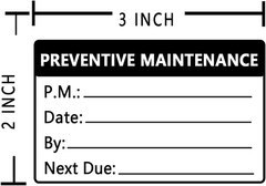Preventative Maintenance Stickers,3X2 Inch Adhesive Vinyl Labels,200