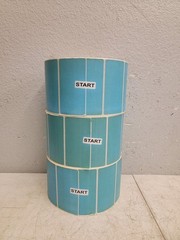 (3) Industrial Thermal Transfer Labels Blue, 4 x 2″, Ribbons Required 2500 Piece