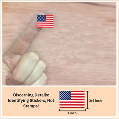 250 Small Rectangle American Flag Stickers on a Roll – American Flag Shaped S…