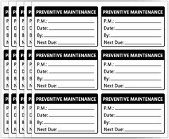 Preventative Maintenance Stickers,3X2 Inch Adhesive Vinyl Labels,200 Pcs per Pac
