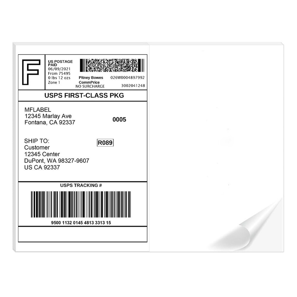 8.5×5.5 Half Sheet Address Shipping Blank Labels Self Adhesive 2 per Sheet 2-UP