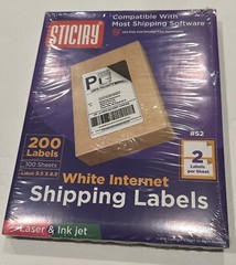 NEW STICIRY White Internet Shipping Labels 100 Sheets 200 Labels 5.5” x 8.5”