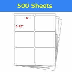 3 1/3″ x 4″ Shipping Address Labels For Laser Ink Jet Adhesive White Sticker 6UP