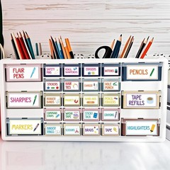 54Pcs Teacher Toolbox Labels Classroom Decoration SelfAdhesive Colorful Toolb…