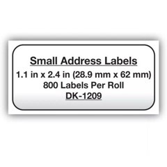 ( 1 ) Brother DK-1209 Small White Paper Address Labels – 800 Labels Per Roll.