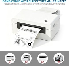 100-Pack 4×6 Thermal Shipping Labels – Perforated for Easy Use & Strong Adhesive