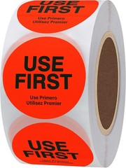 Fluorescence USE First Stickers Restaurant Food Service FIFO Label 1.5 Inch Tota