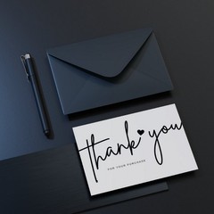 200 Thank You Cards For Small Business – Buy 1 Get 1 Free (2 Designs, 100 Each)