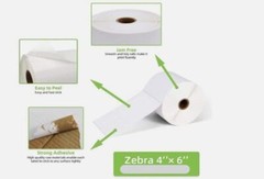 Direct Thermal Blank Shipping Labels 4 x 6 inch for Zebra (8 rolls) 1760 labels
