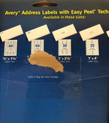 Avery Easy Peel Address Labels 8160 Ink Jet 50 Sheets Total of 1500 Labels