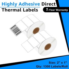 2Rolls 2″ x 1″ Direct Thermal Label Compatible with Rollo Zebra Nelko Printer