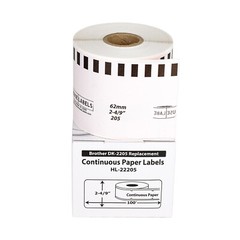 Non-OEM Fits BROTHER DK-2205 ORANGE Continuous Labels – (1) Roll of 100′