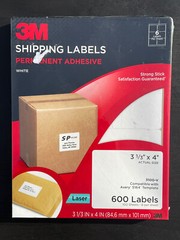 3M 3100-V White Shipping Labels 3-1/3″ x 4″ Laser (Pack of 600)