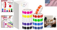 1/2″ Round Adhesive Labels – 10000 PCS in 10 Colors for Crafting & Organization