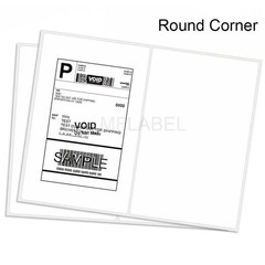 US 20 Shipping Labels 8.5 x 5.5 Round Corner Self Adhesive 2 per sheet Blank