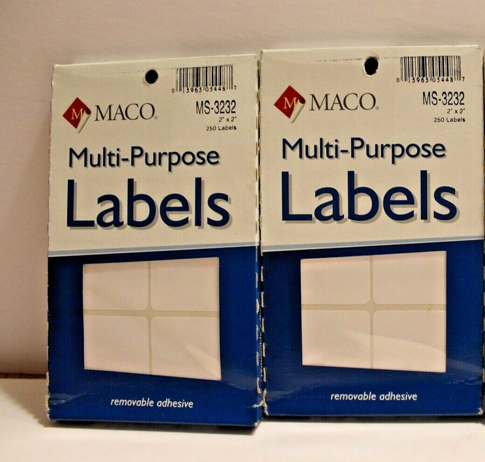 Maco Labels Multi-Purpose Handwrite Square 2×2 in. MS3232 3 packs Moving 2 packs