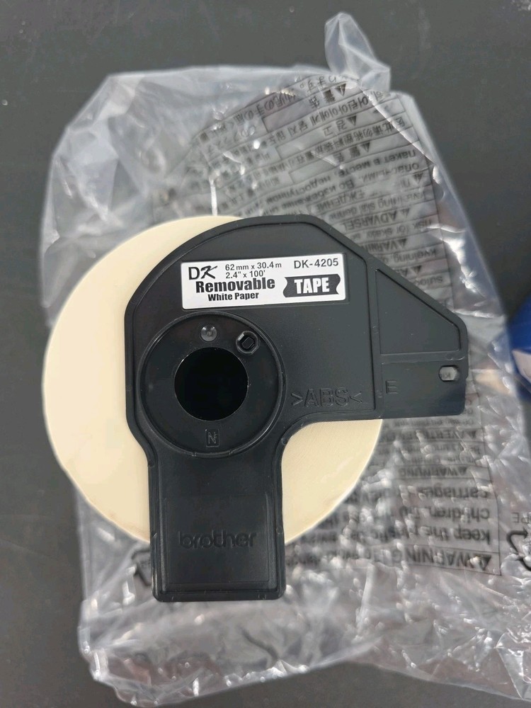 Brother Genuine DK-4205 Removable Continuous Length White Paper Labels