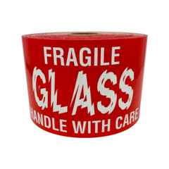 3×5 Fragile (Broken) Glass Handle Care Adhesive Labels 1 Roll of 300 Labels