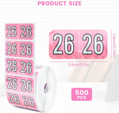 500 Pcs 2026 Year Stickers, 3/4X1-1/2 Inch 2026 File Folder Stickers, 2026 Pink
