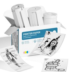 TYPONOS Genuine Self-Adhesive Thermal Printer Stickers, TP54x3.2, White