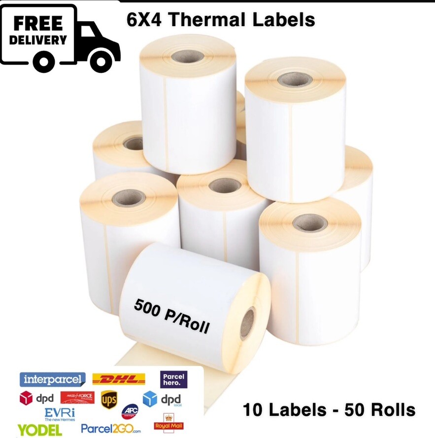 4×6″ 100x150mm Direct Thermal Labels 500/roll Zebra Toshiba Citizen 6×4 CHEAPEST