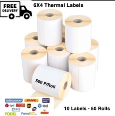 4×6″ 100x150mm Direct Thermal Labels 500/roll Zebra Toshiba Citizen 6×4 CHEAPEST