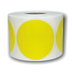 ZEBRA / ELTRON Direct Thermal Labels 3″ Round Yellow – (3) Rolls of 500 EA