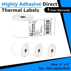 4 Rolls 4×6 Direct Thermal Labels for Zebra Rollo ZP450 Eltron 2844 Printers
