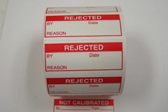 350 Labels of 1-1/2″ x 5/8″ Red REJECTED Inspection Quality Control Labels