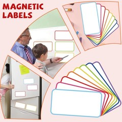 Magnetic Dry Erase Labels – 32 Pcs Reusable Writable Name Tags for Whiteboard