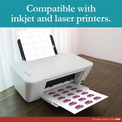 White Sticker Labels – 2″ x 1.5″ – Laser/Inkjet Compatible – (18 per Sheet), …